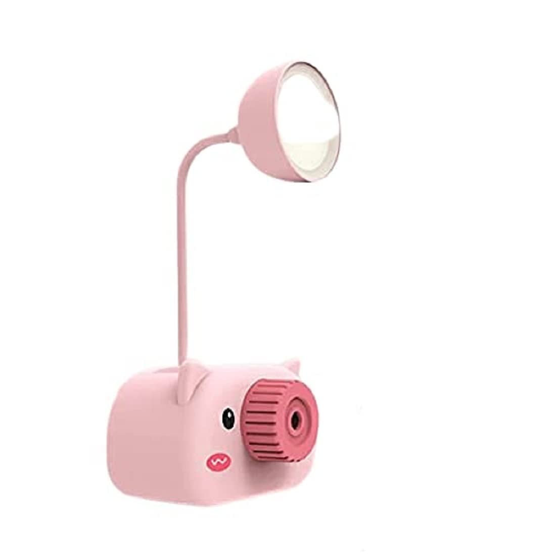 GLOW & GIFT Rechargeable Mini Study Table LED Desk Lamp Piggy Pen Holder Pencil Sharpening USB Charging Children's Eye Protection Night Light (Blue) Visit the Pick Ur Needs Store