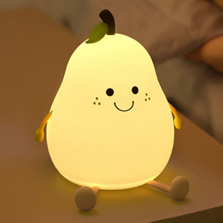 GLOW & GIFT Rechargeable Silicone Pear Night Lamp – Touch-Control Color-Changing LED Light (7color) for Kids' Bedroom Decor and Ideal Baby Gift (Multicolor)